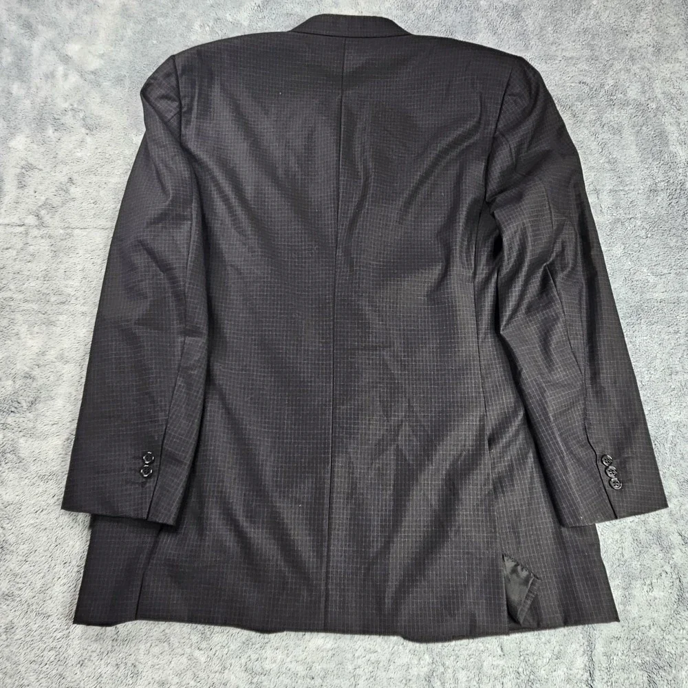 Canali Blazer Mens 44L 100% Wool Sport Coat Jacket Made In Italy Waffle Pattern
